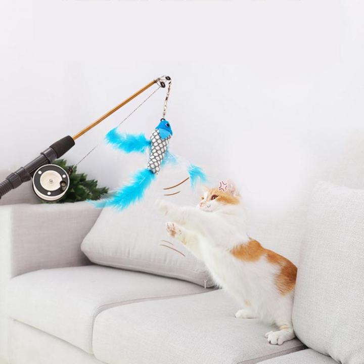 cat-feather-toys-interactive-toys-fish-type-wood-rod-indoor-natural-feather-ball-toys-pet-indoor-dancing-playing-chasing-exercise-toy-typical