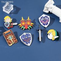 【LZ】¤  Broches de Metal dos Desenhos Animados da Natureza Escudo do Jogo Guerreiro Emblema da Mochila Respiração do Presente Selvagem Acessórios de Jóias Zelda Moda