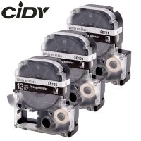 【Best-Selling】 gaowei CIDY 3ชิ้น SD12K SD12KW LC-4BWV9เข้ากันได้ Kingjim12มิลลิเมตรสีขาวบนเทปฉลากสีดำสำหรับเครื่อง Epson LW700 LW400 LW800 SR150