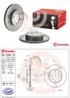 09 7056 11 จานเบรค ล้อ F (ยี่ห้อ BREMBO) รุ่น UV MITSUBISHI Lancer E-car 1.3 1.5 1.6 ท้ายเบนซ์ 1.5, Colt 1.3 1.6 ปี1992-2002