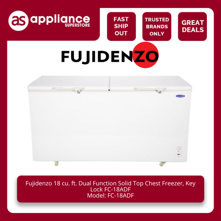 Fujidenzo 18 cu. ft. Dual Function Solid Top Chest Freezer, Key Lock FC