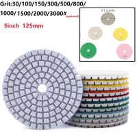 5 Inch 125mm Dry/wet Diamond Polishing Pads Flexible Grinding Discs For Granite For Concrete Granite Marble Limestone