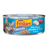 USA Friskies Shreds Ocean Whitefish & Tuna in Sauce Wet Cat Food 156gr thumbnail