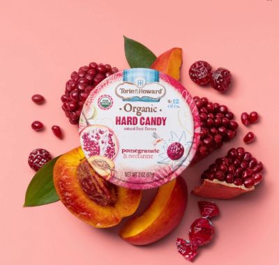 Torie &amp; Howard Organic Hard Candy Pomegranate &amp; Nectarine Fruit 16 Candy (57g.) ออร์แกนิค ลูกอม ทับทิม &amp; ผลไม้ เนคทารีน