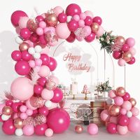 Macaron Pink Balloon Garland Arch Kit Wedding Birthday Party Decoration Baby Shower Girl Latex Confetti Ballon Birthday Decor