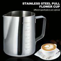 【2023】Stainless Steel Milk Latte Art Frothing Pitcher Pull Flower 0ml Cup Coffee Foam Mugs Scale Kitchen Cafe Accessories