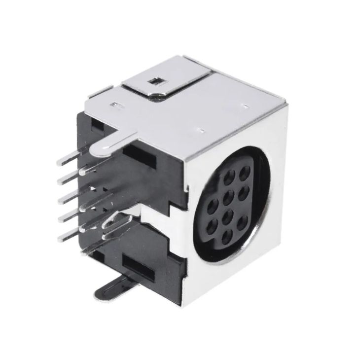 yuxi-1pcs-lcd-tv-s-video-9-pin-mini-din-socket-connector-shield-right-angle-through-hole-mini-circular-din-receptacle-socket