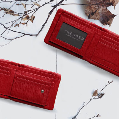 KITE wallet กระเป๋าสตางค์หนังแท้  สีแดง THEOREM