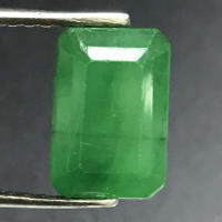 มรกตบราซิล 3.64cts, 10.4x7x5.2mm ทรงแปดเหลี่ยม หินธรรมชาติ 100% ไม่เผา Certified  Brazil Emerald 3.64cts, 10.4x7x5.2mm Octagon shape 100% Natural Gemstone