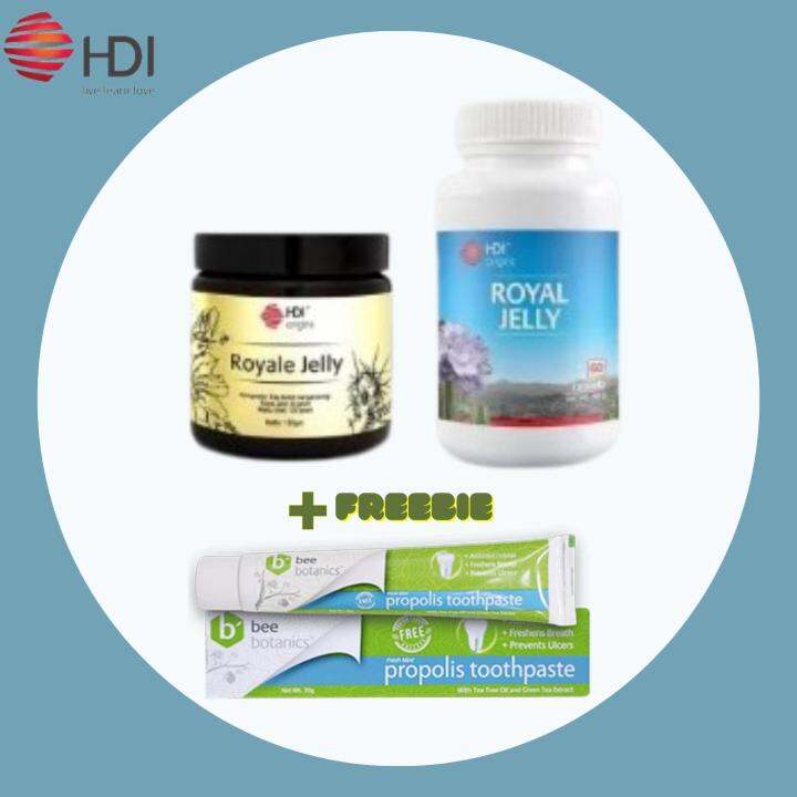 Hdi ROYAL JELLY TABLETS + ROYALE JELLY LIQUID with Freebie