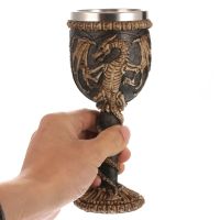 【YF】﹉  Beer Mugs Cups Gothic Sculpture Goblet Iron Throne Tankard Resin Wine Glass Mug Gifts