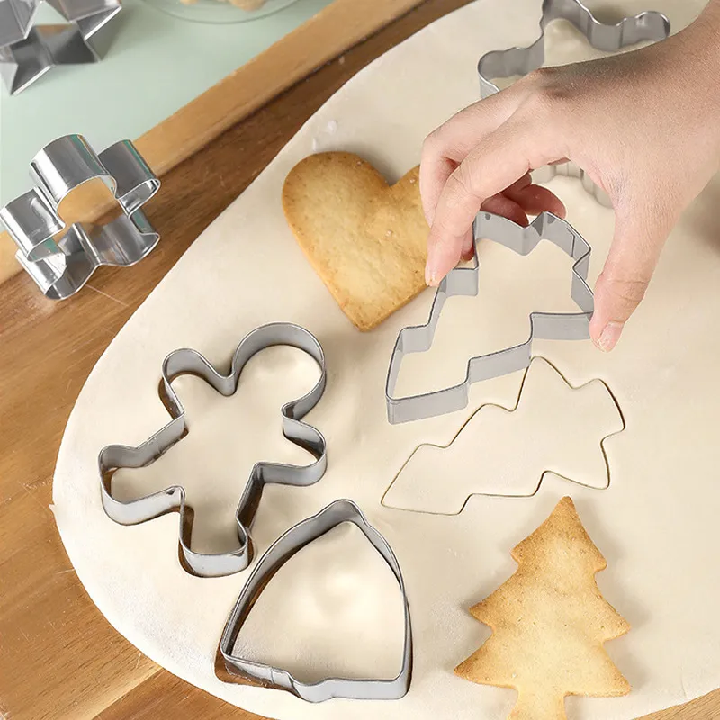 10pcs, Snowflake Cookie Cutters, Stainless Steel Pastry Cutter Set,  Christmas Biscuit Molds, Baking Tools, Kitchen Accessories, Xmas Decor