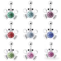 จิว สะดือแหวนท้อง เงินแท้ 925 Jeweled Crab Navel Belly Ring(Jeweled Crab ขนาด 8mm