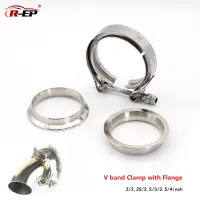 2" 2.25 2.5" 3" 3.5" 4 Stainless Steel Iron Automobil Car Exhaust Univeral V Band with hose Clamp Flange