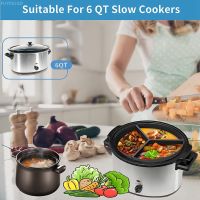 Slow Cooker Liners, 3-in-1 Silicone Slow Cooker Divider Fit 6QT Oval and Round Pot Divider