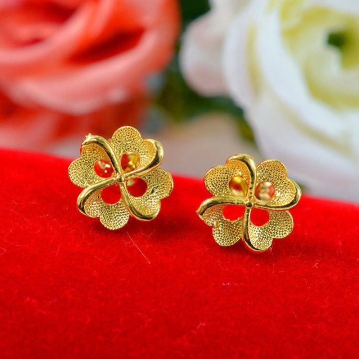 1 one gram gold High Gold Round Ear ring Collection small Tops Stud Set  Fashion Jewelry
