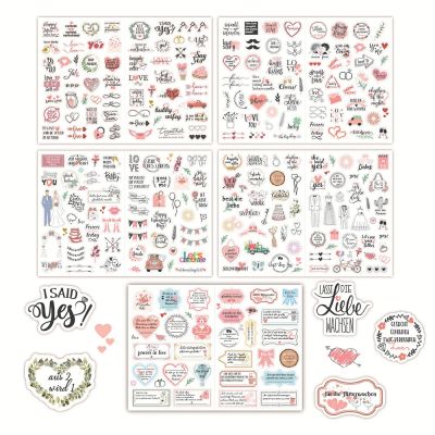 【CW】✾☇☞  266pcs Wedding Stickers Glitter Patterns Decals for Photo Album Scrapbook Thank You