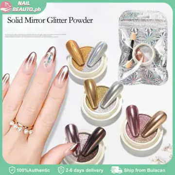 Metallic Powder Nail Glitter, 1box Colorful Mirror Chrome Dust