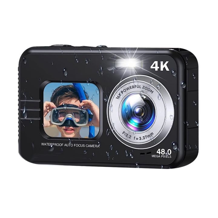 digital-camera-4k-waterproof-digital-sport-camera-48mp-autofocus-underwater-camera-plastic-for-children-student-beginners