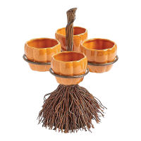 Halloween Witch Hat Broom Snack Bowl Rack,with Removable Basket Organizer Snack Bowl Stand Halloween Fruit Baskets Holder Decor