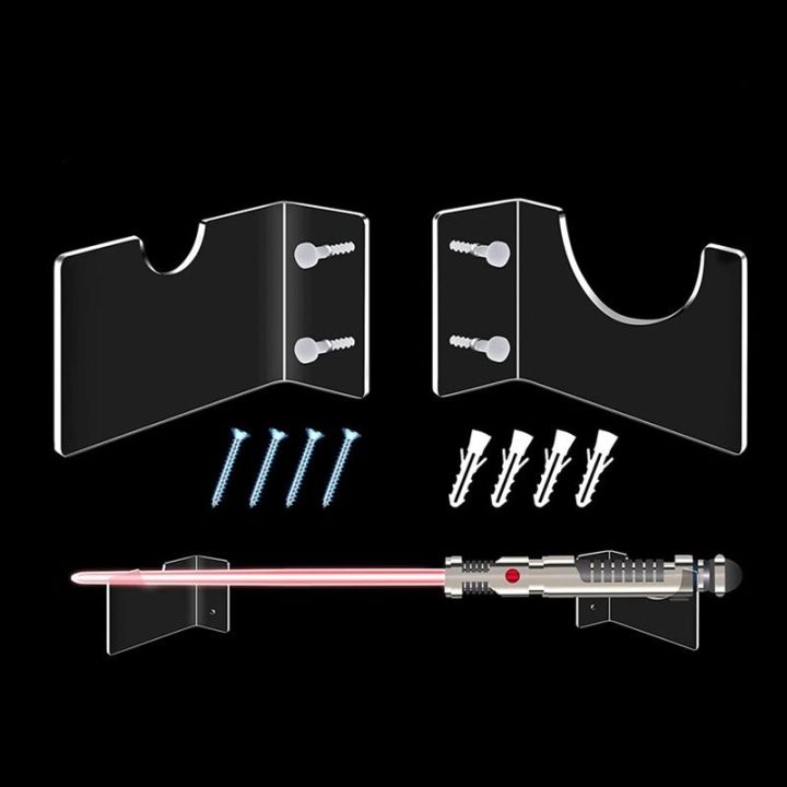 Clear Wall Display Stand Horizontal Holder Bracket For Lightsaber 3 39 39 Tall For Collection 7861