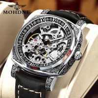 Hollowed Mechanical Wristwatch Watch Men Automatic Square Luminous Transparent Skeleton Mechanical Watch Leather Male Clockhot