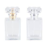 5PCS 30ML Protable High Quality Rectangular Perfume Bottle Aluminum Nozzle Clear Glass Spray Bottle Separate Refillable Bottles Travel Size Bottles Co