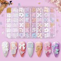 【hot sale】 ┋✟◕ B50 Monja Nail Art 3D Bowknot Bear Camellia Flowers Aurora Butterfly Mixed Color Glitter Ornaments Crystal Jewelry DIY Decoration Manicure Accessories