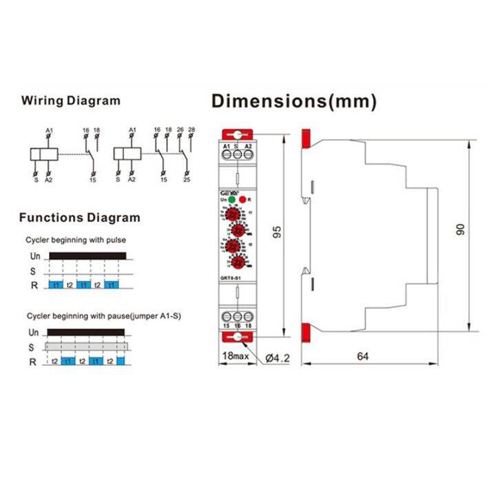 geya-grt8-s-asymmetric-cycle-timer-relay-spdt-16a-electronic-repeat-relay-grt8-s1