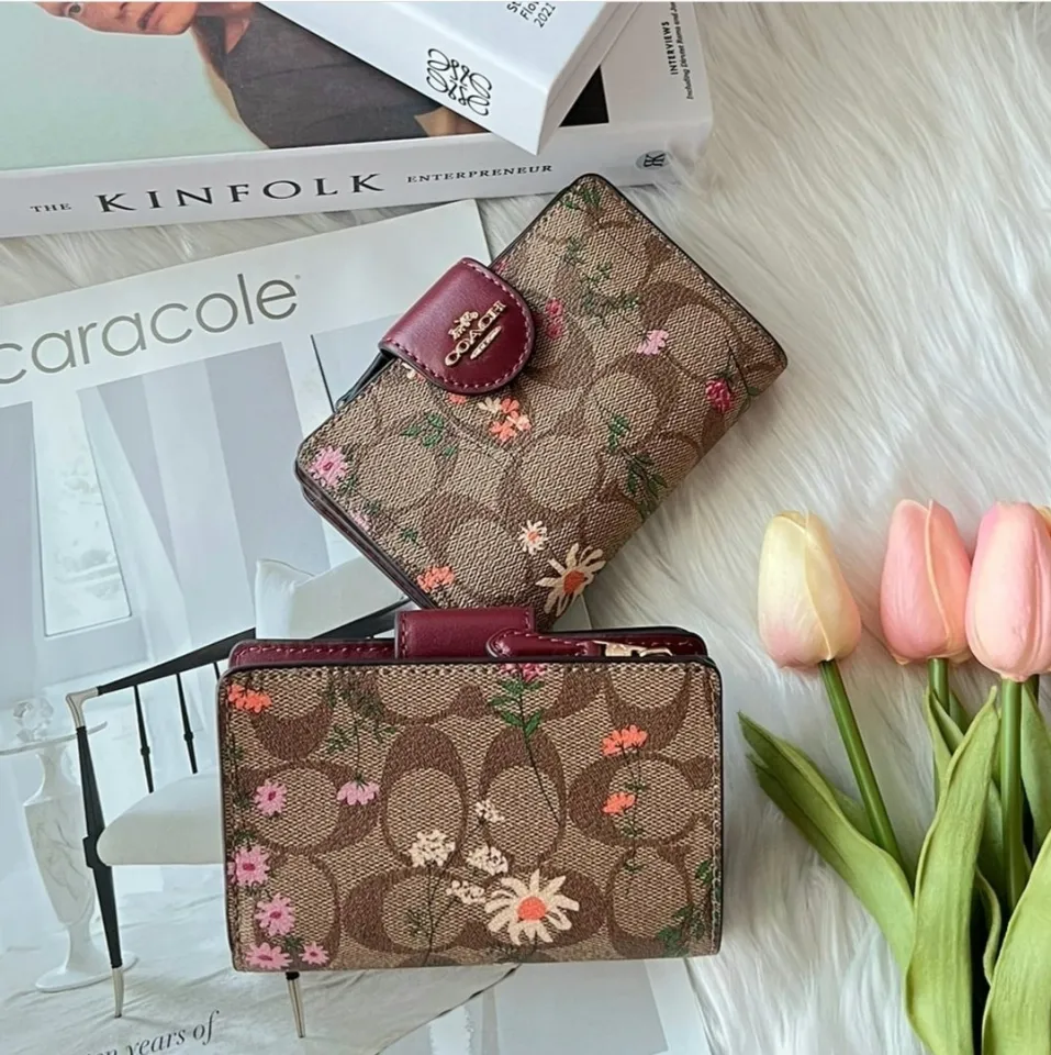 Phone Wallet In Signature Canvas With Wildflower Print