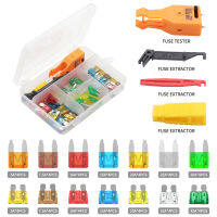 Fuse Continuity Tester Fuse Assortment Set With Plastic Box Car Spare Fuse Set Replacement Fuse Accessory Kit With Extractor