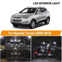 ชุดไฟอ่านหนังสือภายในหลอดไฟ LED รถสีขาวไร้ข้อผิดพลาดสำหรับ Hyundai Tucson 2005 2006 2007 2008 2009-2015 2016 2017 2019 2018