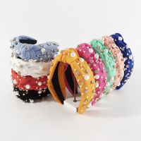 【YF】 Vintage Luxury Fashion Baroque Rhinestone Pearl Sponge KnotHairband Headband Ladies Beautiful Hair Accessories