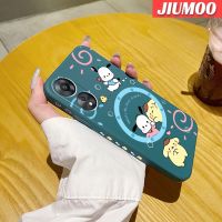 JIUMOO เคสสำหรับ OPPO A78 5G A58 5G A1X A58X 5G ลายการ์ตูนน่ารัก Pochacco สี่เหลี่ยมจัตุรัสนิ่มขอบซิลิโคนน้ำแบบดั้งเดิมเคสโทรศัพท์คลุมทั้งหมดตัวปกป้องกล้องถ่ายรูปเลนส์ฝาหลังเคสนิ่ม