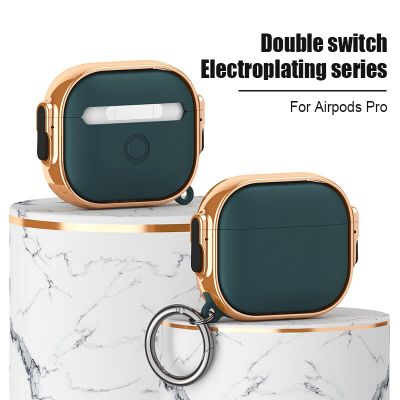 Switch Case For Airpods Pro 2 Case Electroplated Protective Cover For AirPods Pro 2nd 3 2 Earphone Case For AirPods 3 With Hooks Headphones Accessorie