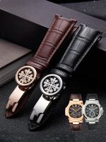 Crocodile Pattern Genuine Leather Concave Watchbands for Patek Philippe Nautilus Men Watch 5711/5712g-001 Cowhide Watch Strap