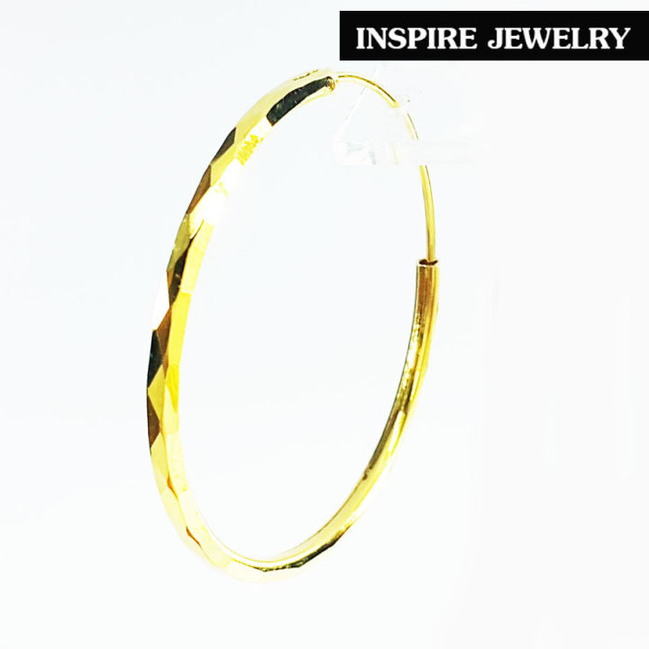 inspire-jewelry-ต่างหูทองตอกลาย-ต่างหูแบบต่างๆ-ห่วง-ปักก้าน-ห่วง-earring-with-gold-plated-gold