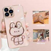 {Haojia เคสโทรศัพท์} สำหรับ iPhone 14 13 12 11 Pro 14Pro 13Pro Max X XR XS 8 7 Plus SE 2020 2022 Iphone11ชุบหรูหราเคสโทรศัพท์แบบตั้งได้เคสโทรศัพท์