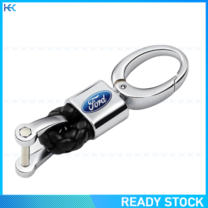 【Ready Stock】Leather Knitting Metal Car Keychain Car Logo Keychain for