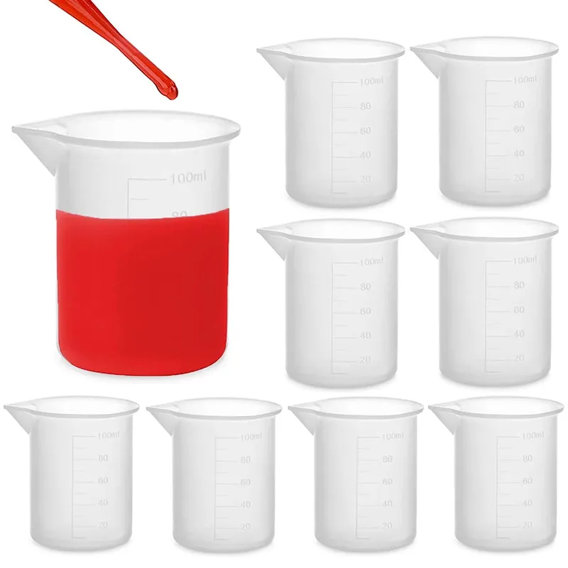 100ml Measuring Cup Transparent Scale Plastic Measuring Cup Lab Chemical  Measuring Cup Kitchen Bar Supplies