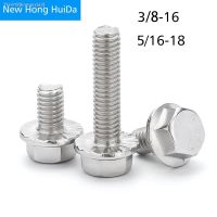 ▽☑۞ Hexagon Head with Serrated Flange Cap Screw Hex Washer Head Bolt 304 Stainless Steel 5/16-18 3/8-16