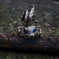 Rabbit Rings - Personality Silver Plated Rings Punk Adjustable Jewelry Stone - Aliexpress