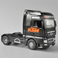 โมเดลรถบรรทุกโลหะ สเกล 1:32 KTM Factory Racing Team Man TGX Tractor Vehicle ของเล่นสําหรับเด็ก