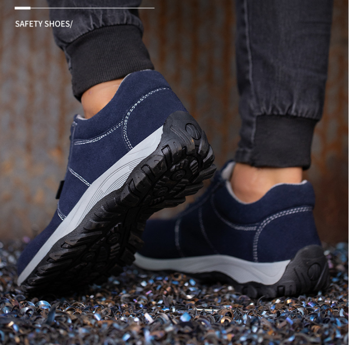 raindrop-รองเท้าเซฟตี้-รองเท้านิรภัย-blue-หัวเหล็ก-พื้นยางคุณภาพดีจากญี่ปุ่น-work-shoes