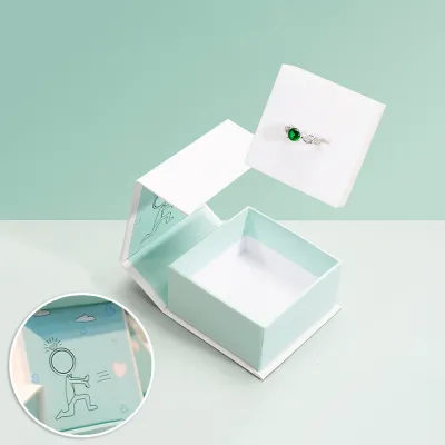 Ring Case Gift Packaging Jewellry Accessories Wedding Rings Box Flip Cover Storage Box Jewelry Box Gift Box