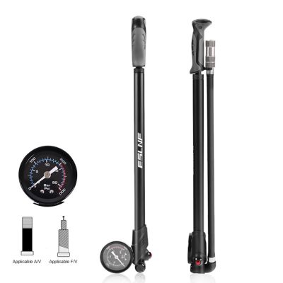 Aluminum Alloy 300psi High-pressure Bike Air Shock Pump with Lever Gauge for Fork Rear Suspension Mountain Bicycle