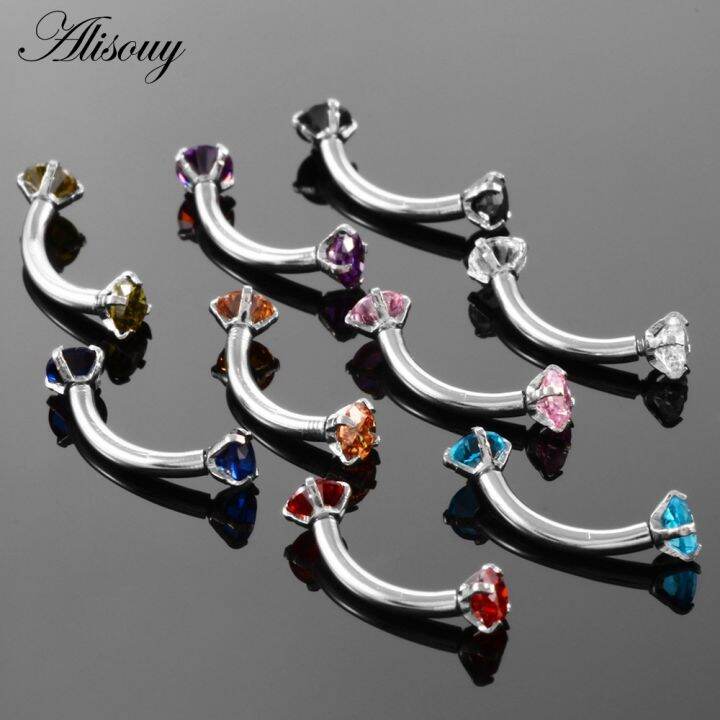 alisouy-1pc-316l-stainless-steel-eyebrow-barbell-piercing-earrings-cubic-zirconia-helix-ring-labret-lip-piercing-eyebrow-jewelry