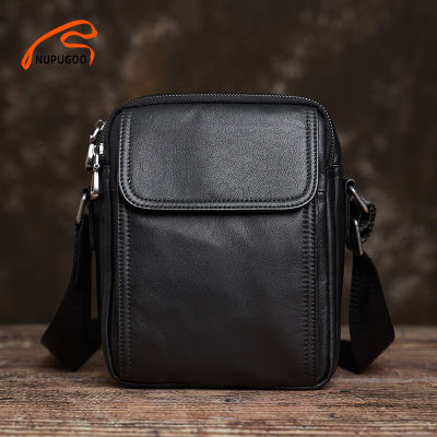 TOP☆NUPUGOO Casual Mens Shoulder Bag Genuine Leather Original Crossbody High Quality Flap Messenger Bag Youth For 7.9 Inch Ipad
