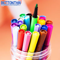 Deli C156-24 Felt Pen 24 Colors ชุดปากกาเมจิก สีเมจิก24สี ล้างทำความสะอาดได้ ปลอดสารพิษ ไม่มีกลิ่นฉุน เครื่องเขียน สีน้ำ