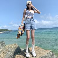 Denim Shorts WomenS Summer Wear 2022 New Loose A-Word Thin Fashion Curly High Waist Outer Wear Hot Pants Tide Ins